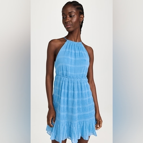 Rebecca Taylor NWT Pleated Voile Mini Dress CERULEAN - Picture 8 of 17